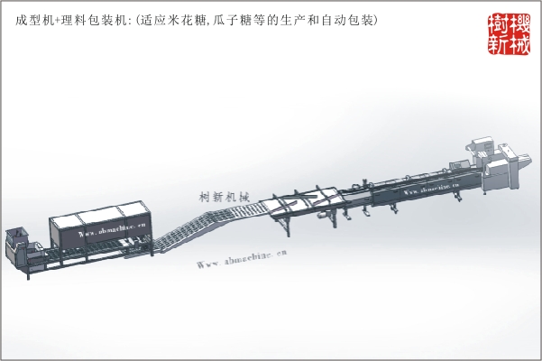 成型机+理料包装流水线(瓜子糖，米花糖的生产到包装全线自动）